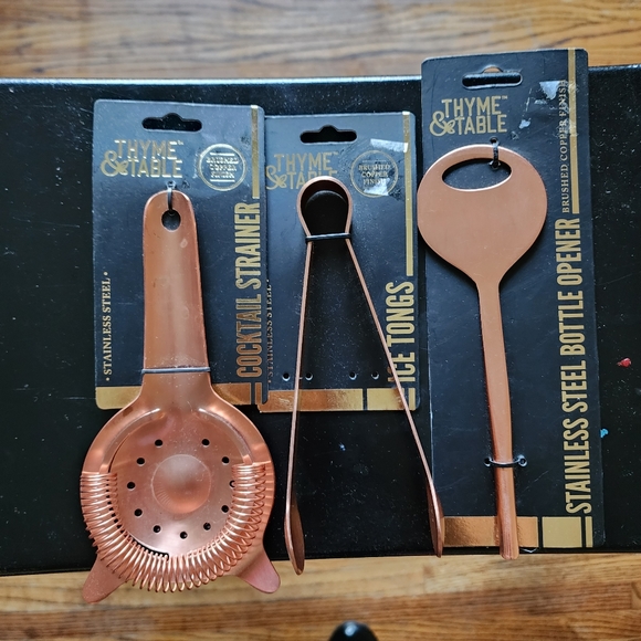 Thyme & Table Brushed Copper Stainless Steel Kitchen Utensils NIP - Picture 1 of 4